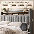 thumbnail image 5 of EnHomee Queen Size Beds with 2-Tier Storage Headboard Queen Size Upholstered Bed Frame with 2 Drawers,Grey, 5 of 10