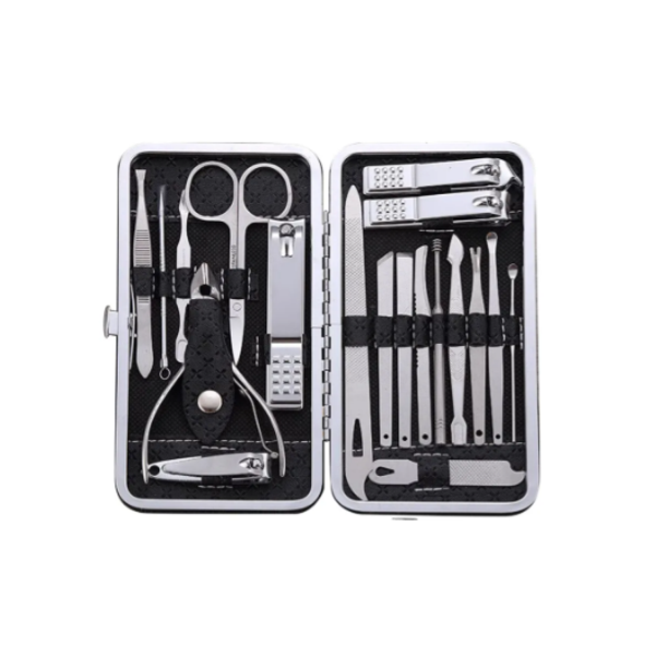 19 pzs Set Manicura Y Pedicura Et Manicura Aceros Inoxidables Malubero Plata