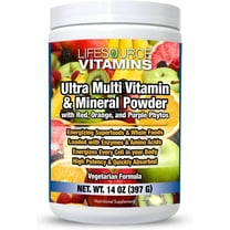 LifeSource Vitamins Ultra Mineral & Multivitamin Powder with Phytos – Naturally Flavored Vitamin Powder for Immune Support - 14 oz