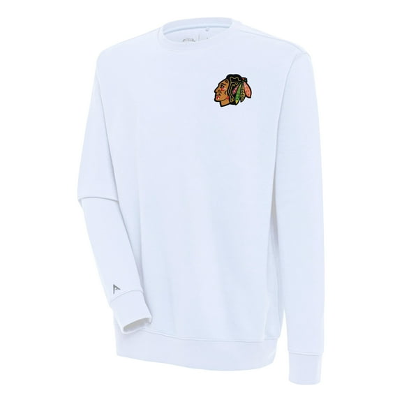 Men's Antigua  White Chicago Blackhawks Victory Pullover Sweatshirt