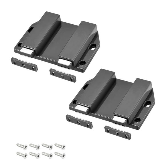 Unique Bargains Double Touch Catch Magnetic Latch for Cabinet Door Cupboard Black, 2pcs