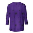 thumbnail image 5 of Dasayo Ladies Tops Purple 3/4 Sleeve Summer Graphic Prints Crewneck Blouses Women Blouses S, 5 of 9