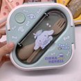thumbnail image 4 of Sanrio Plastic Lunch Box Bring Cutlery Cartoon Kuromi Cinnamoroll Kitty Pompompurin Divided Bento Box Microwaveable Gift, 4 of 5