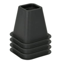 Simplify 6 inch Plastic Bed Risers with Wheel Caster Stabilizer, Black, 2.29 lb
