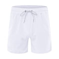 thumbnail image 4 of Sngxgn Men's Shorts Stretch with Pockets Elastic Waist Cargo Shorts(White,XL), 4 of 4