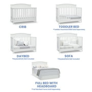 Delta Children Emery 4-in-1 Convertible Baby Crib - Greenguard Gold Certified - Converts to Toddler Bed, Daybed, Full Size Bed - 3 Adjustable Heights - Easy to Assemble Wooden Crib, White