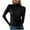 Black, variant on Women's Tops Casual Slim Fit Mock Turtleneck Long Sleeve Double Faced Blouses,Black,M