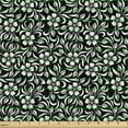 thumbnail image 2 of Ambesonne Floral Fabric by the Yard Upholstery, Retro Classic Flower Blooms, 3 Yards, Black and White, 2 of 5