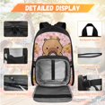 thumbnail image 4 of Bulopur Cute Capybara Print Kids Backpack Set 4 Pcs Lightweight Waterproof Kids School Bag with Lunch Bag, Pencil Case and Water Bottle Cover for Girls Ages 5-12, 4 of 8