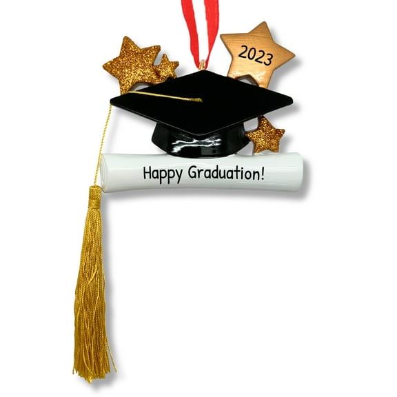 Ornaments by Elves Personalized Black Graduation Hat Ornament Class of 2024