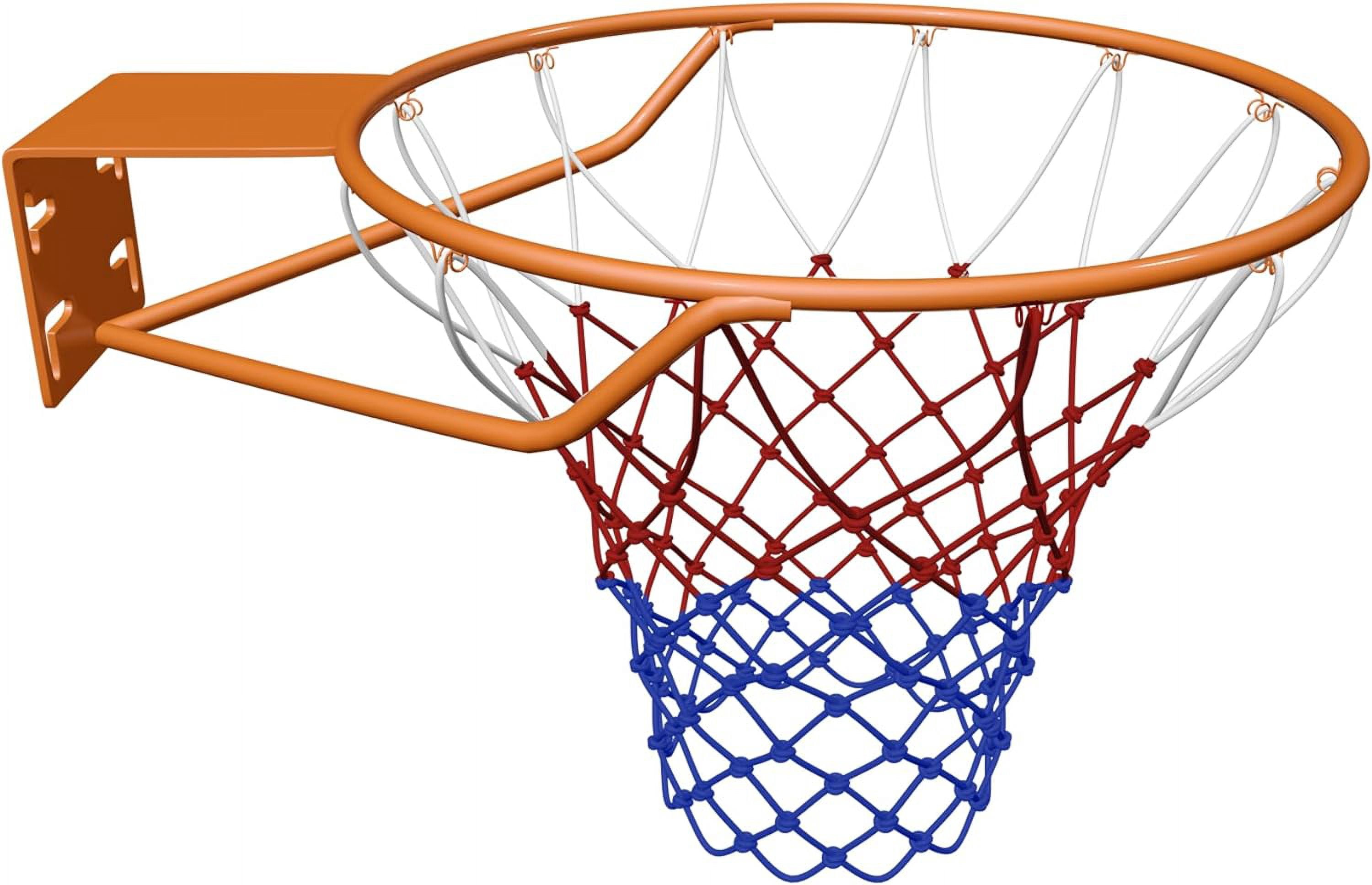 THUNDERBAY 18 inch Standard Simple Basketball Rim for Replacement or Garage Mount with All Weather Net