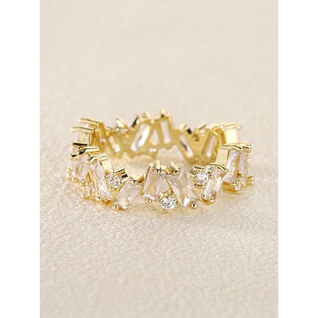 Cubic Zirconia Decor Ring For Women For Party Banquet Wedding