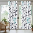 thumbnail image 5 of Outdoor Curtains for Patio Waterproof, Aqua Grey Botanical Outdoor Privacy Panels Grommet, Watercolor Spring Floral Summer Leaf Blackout Outside Curtains for Porch/Cabana 54"x108", 1 Panel, 5 of 8