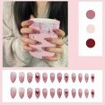 thumbnail image 2 of Uñas postizas HUOGUO Pearl Wear Long Fashion con pegamento, 24 unidades, 2 of 4