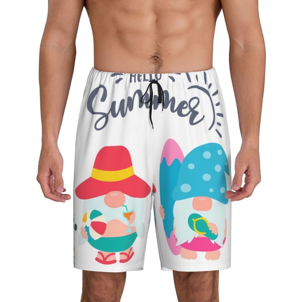 Fotbe Gnomes Summer Pantalones Cortos de Pijama para Hombre, Ropa de Dormir, Pantalones de Pijama Cortos para Hombre-X-Large