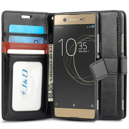 Xperia XA1 Ultra Case, J&D [Wallet Stand] [Slim Fit] Heavy Duty Protective Shock Resistant Flip Cover Wallet Case for Sony Xperia XA1 Ultra