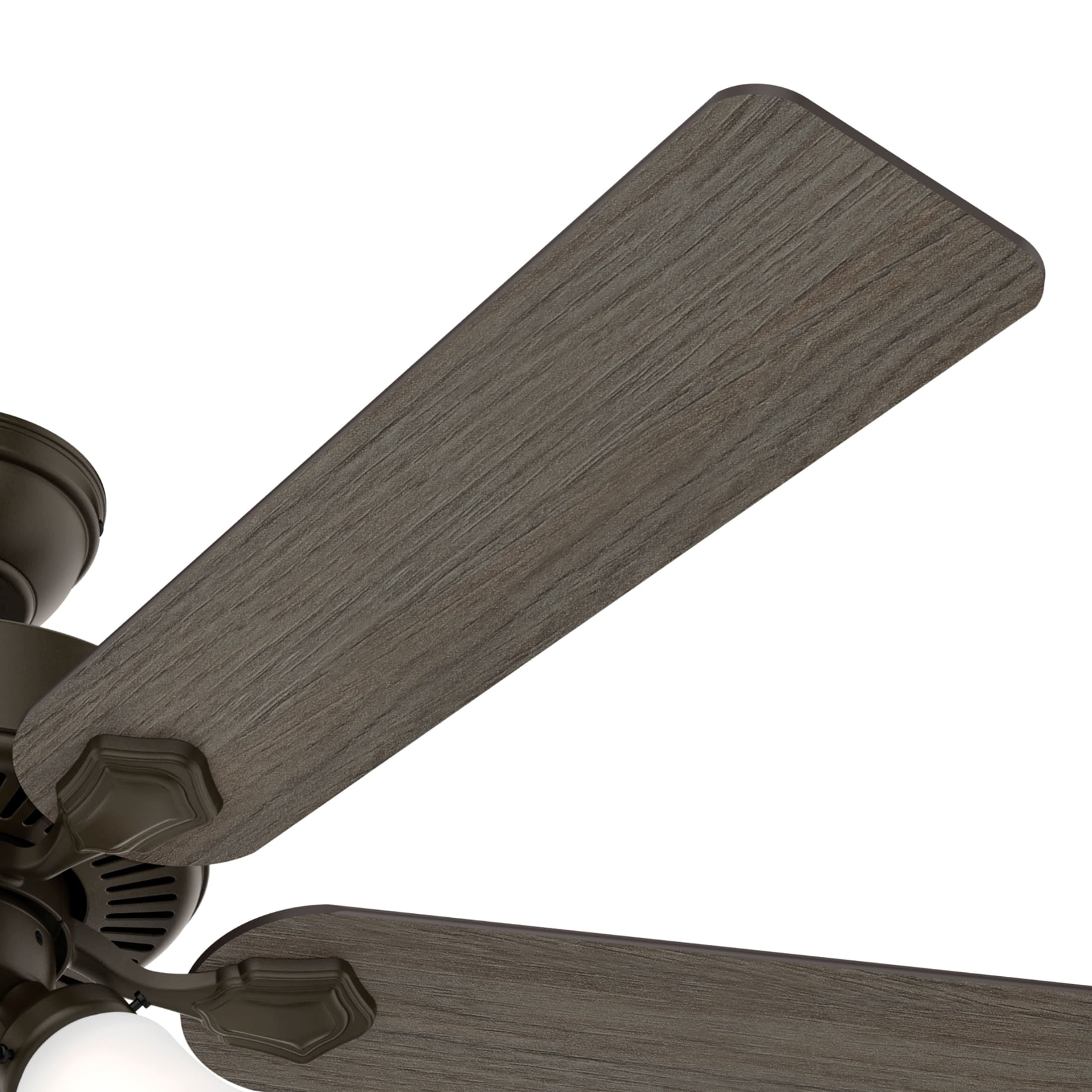 Hunter 52 inch Indoor Ceiling Fan with LED Lights - Bronze Ceiling Fan with Pull Chain, For Bedroom, Living Room, or Kitchen, Standard Mount, No Remote, 5 Blades - Swanson 50887, New Bronze