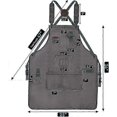 thumbnail image 4 of Men's Carpentry Apron 20 oz Men's Work Apron with 9 Tool Pockets, Heavy Duty Waxed Canvas Apron, 4 of 5