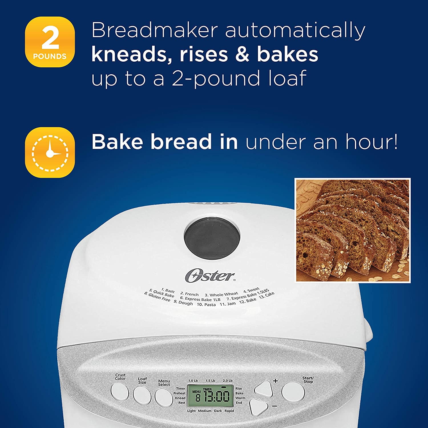 Oster Artisan Bread Machine, Expressbake Maker With Gluten-Free Setting ...