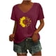 thumbnail image 1 of Camisas con estampado informal con estilo para mujer, camisetas holgadas de manga corta de talla grande, blusa con cuello en V OAVQHLG3B Store lin121212, 1 of 5