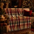 thumbnail image 3 of Autumn Tartan Plaid Living Room, Festive autumn celebration Scene, Warm Flannel Blanket for Living Room and Family Room with Detailed Artwork, Art Lovers autumn celebration Gift, Festive Home Decor, 3 of 9