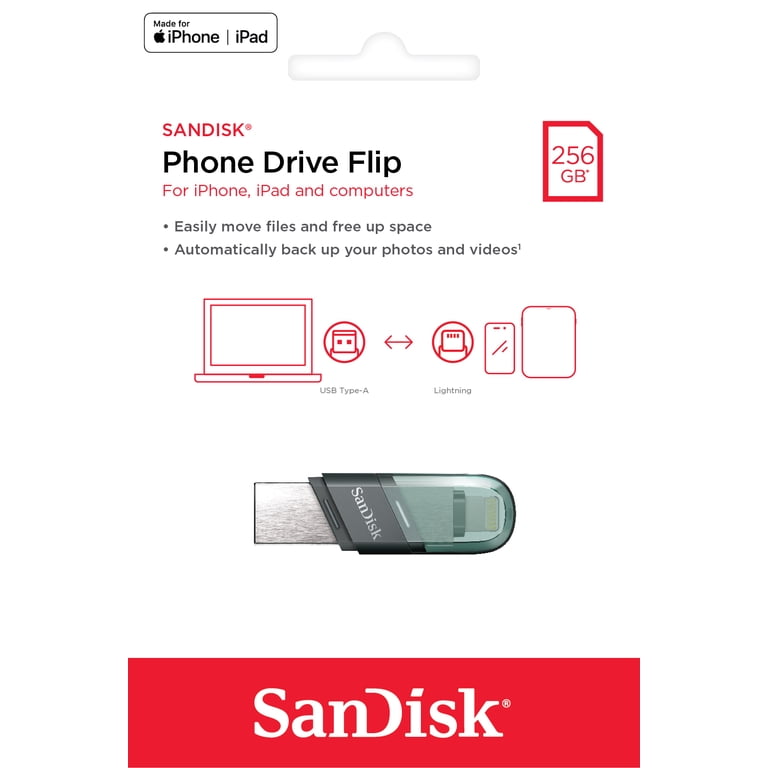 SanDisk, Phone Drive Flip 256GB USB Flash Drive for iPhone