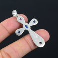 thumbnail image 4 of Natural Milky Opal Handmade 925 Sterling Silver Cross Pendant 2.10", 4 of 4