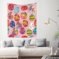 thumbnail image 3 of Decorative Tapestries 60x51in Wall Wall Hanging Unmarked Peg Hook For Picnic Cloth Porch Hanging Tablecloth Bedspread Colorful Easter Eggs With Various Patterns, 3 of 8