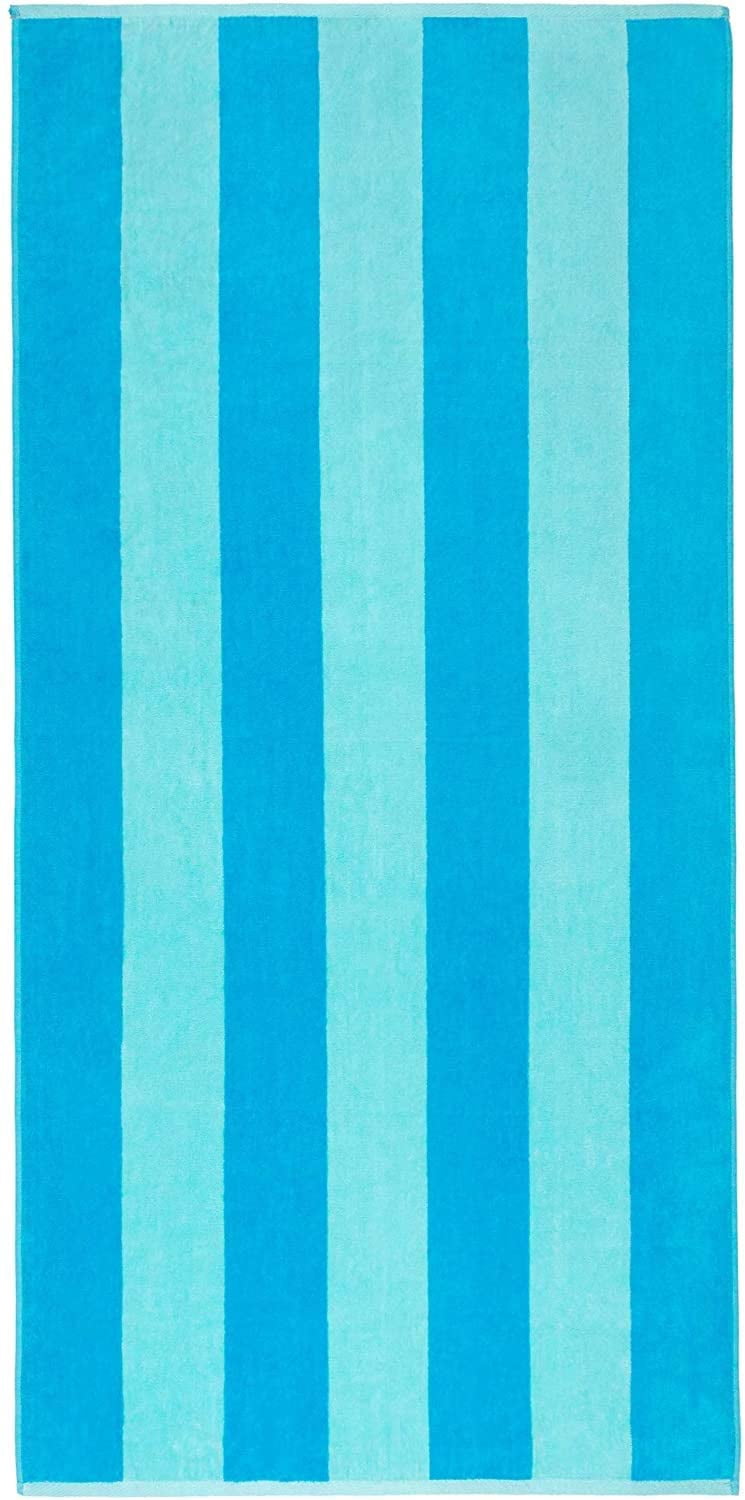 Beachland Soft Beach Towel 30 x 60 inch Cabana Stripe Hotel Pool and Resort - 4 Pack - Two tone Absorbent 100% Cotton