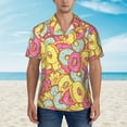 thumbnail image 4 of Balery Donut and Blue Print Men's Hawaiian Shirts Short Sleeve Beach Shirt Relaxed Fit Vacation Button Down Shirts-Small, 4 of 9