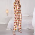 thumbnail image 3 of Yiaed pirate Octopus Print Pajamas Women's Long Sleeve Sleepwear Soft Button Down Loungewear Pjs Lounge Set Nightwear Womens Pajama Pants-Small, 3 of 7