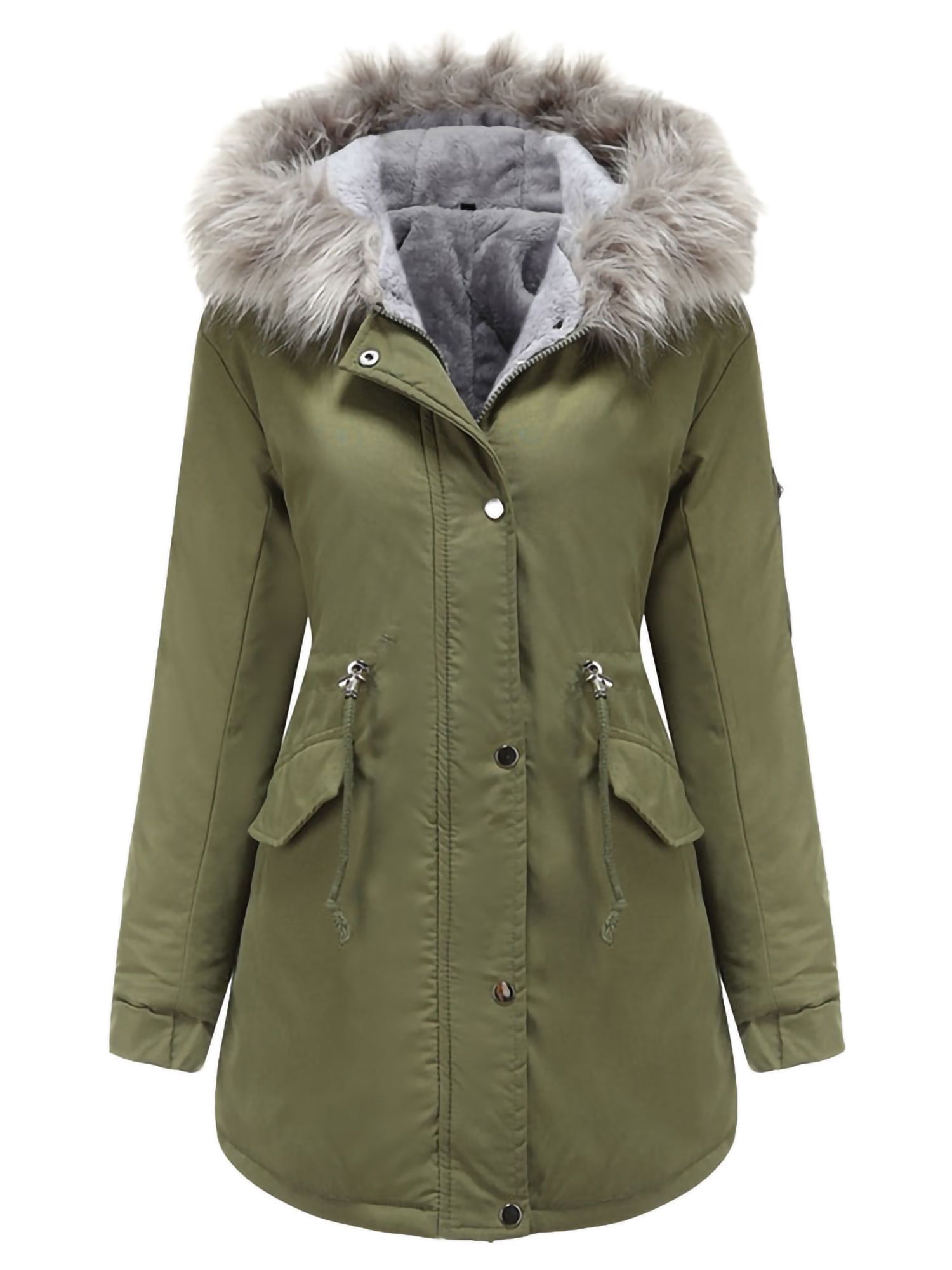 New Womens Brave Soul Parka Fur Hooded Padded Jacket Ladies Coat Size S M L XL 8 