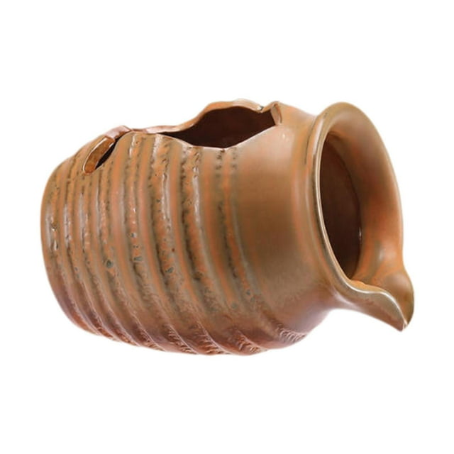 Siruishop Waterfall Water Jar Clay Pot Multifunctional Flowing Water Ornament Yellow