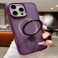 thumbnail image 3 of For Apple iPhone 13 Translucent Matte Finish, MagSafe Compatible, Built-in Ring Stand, Shockproof Protective Back Phone Case Cover by Xpression, Purple, 3 of 8