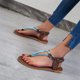 thumbnail image 4 of Sandalias de mujer, zapatos frescos de verano, zapatos de playa, sandalias de pellizco de estilo romano de tacón plano Wmkox8yii shjk2012, 4 of 9