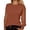 Brown, variant on Elegant V Neck Dotprint Chiffon Long Sleeve Top for Everyday Wear Light Airy Sheer Blouse with Subtle Pattern for Trousers Or Jeans Burnout Tee Shirts M