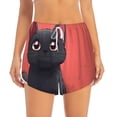 thumbnail image 4 of Lsque Cute Black Kitten Cartoon Printed Women's Running Shorts with Liner Pockets,Elastic Quick Dry Workout Athletic Gym Yoga Shorts,Womens High Waist Shorts-Small, 4 of 9