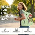 thumbnail image 6 of DISNIMO Frog Mushroom Printed Girls Backpack Cute School Backpack for Girls Kids Teens Durable Lightweight Bookbag with 1 Main Compartment, Front Zipper Pocket, 6 of 7