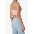 thumbnail image 4 of TheMogan Women's Padded Lace Bralette Cross Strap & Stretchy Smocked Back Crochet Bra Crop Top Dusty Pink 3X, 4 of 7
