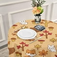 thumbnail image 6 of GZHJMY Autumn Forest Animals Round Tablecloth 60inch Indoor Wrinkle Free, Fox Bear Circular Lace Table Cover Washable for Kitchen Party BBQ Dining Decor Home Decor, 6 of 7