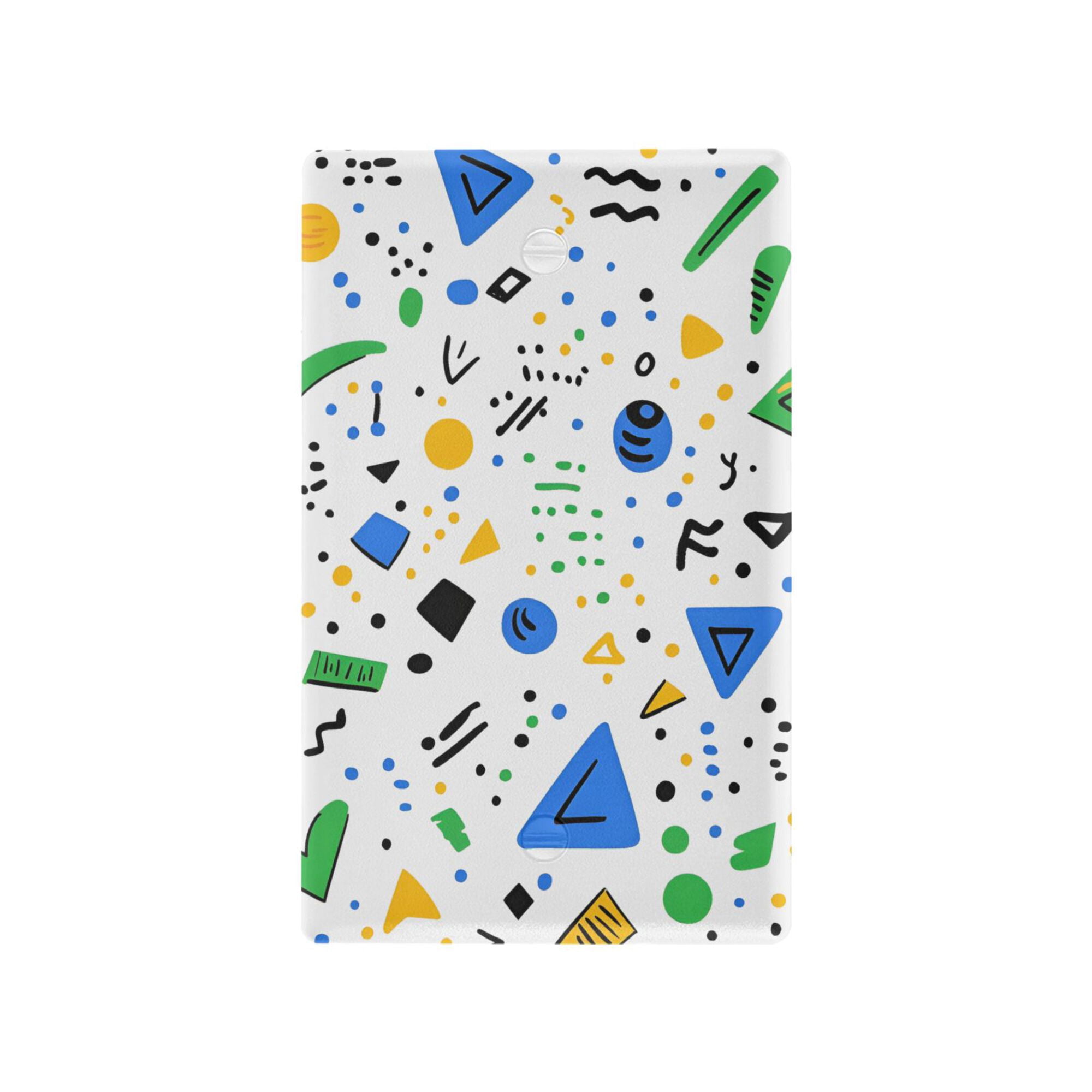 Yayeee Blank Wall Plate Cover 1-Gang 4.5"x2.7" Home Unused Decorative Outlet, Blue Simple Shapes