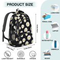 thumbnail image 5 of Daisy Pioneer Flower Black Pattern Backpack for School, Cute School Bag with Adjustable Shoulder Straps and Padded Back, 16.9"x12.6"x5.9", 5 of 5