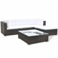 thumbnail image 2 of vidaXL 5 Piece Garden Lounge Set with Cushions Poly Rattan Brown, 2 of 5