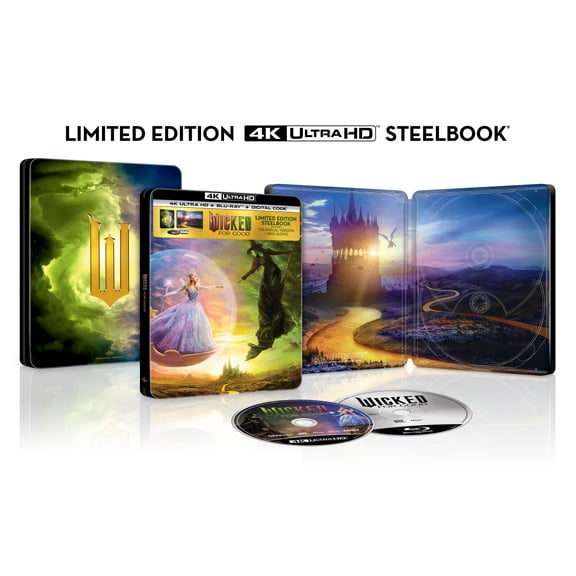 Wicked: For Good (Walmart Exclusive) (Steelbook) (4K Ultra HD   Blu-ray   Digital Copy) Universal, Musical