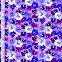 Cotton Pansy Perfection Pansy Floral Cotton Fabric Print by the Yard D145.11
