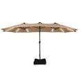 thumbnail image 6 of Mondawe 15ft Double-Sided Solar Patio Umbrella with Base (Included) Large Outdoor Umbrella with Solar Lights, 6 of 7