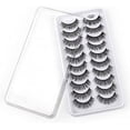 thumbnail image 2 of Kit de 10 pares de pestañas postizas, pestañas postizas 3D, pestañas largas naturales y esponjosas, pestañas postizas de banda suave reutilizables, extensión de pestañas de maquillaje negro de lujo, 2 of 5