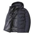 thumbnail image 5 of Men's Puffer Jacket Windproof Thicken Quilted Jacket Zip Up Insulated Winter Coats with Detachable Hood Outdoor Commuting Casual,Navy,XL, 5 of 6