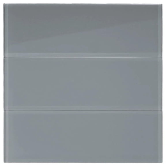 CNK Tile Ice Grey Glass 4" x 12" Subway Wall Tile for Kitchen Backsplash, Bathroom Backsplash, Shower Walls, Accent Wall