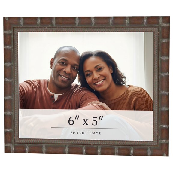 6x5 Dark Brown Bamboo Real Wood Picture Frame Width 1.5 inches | Interior Frame Depth 0.5 inches |